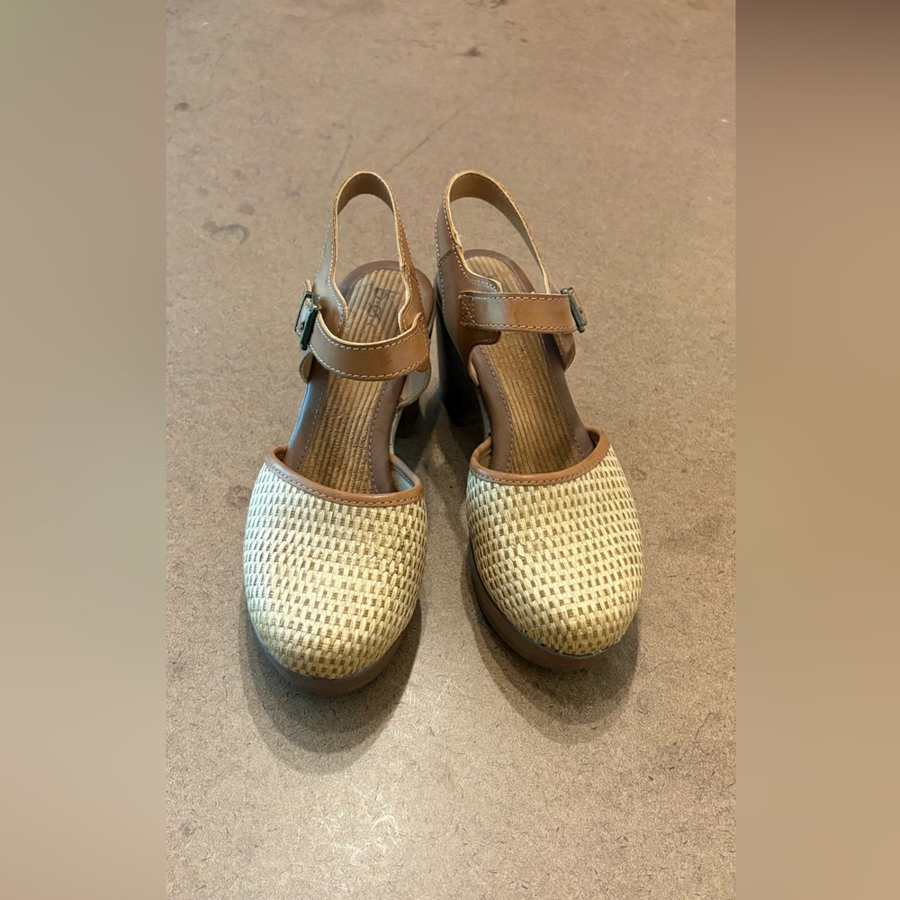 Brown and Tan Women's Slingback Shoes